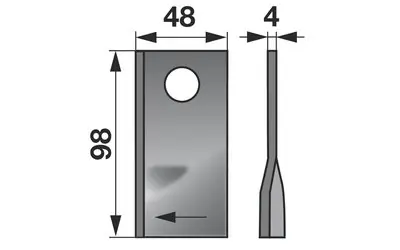 Nůž rotačky pravý (25ks) 98x48x4, d=19,0 Cenově Výhodný