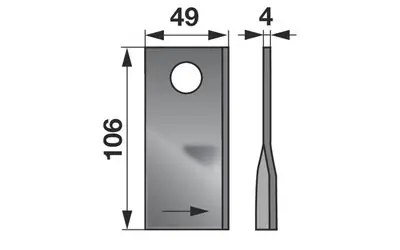 Vysoce Kvalitní Nůž rotačky levý (25ks) 106x49x4, d=19,0