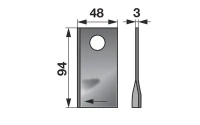 Časově Omezené Nůž rotačky pravý (25ks) 94x48x3, d=19,0