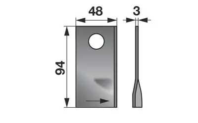 Levný Nůž rotačky levý (25ks) 94x48x3, d=19,0