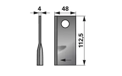 Nůž rotačky pravý (25ks) 112,5x48x4, d=19,0 Dokud Zásoby Vydrží