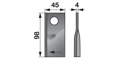 Originální Nůž rotačky pravý (25ks) 98x45x4, d=16,5
