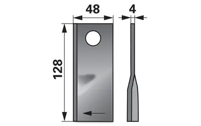 Nůž rotačky pravý (20ks) 128x48x4, d=21,0 Akční Nabídka