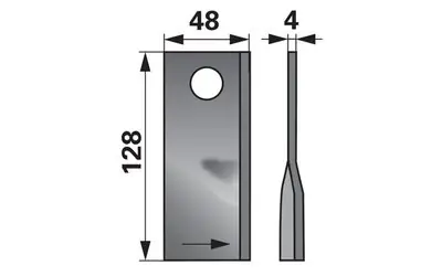Akce Nůž rotačky levý (20ks) 128x48x4, d=21,0
