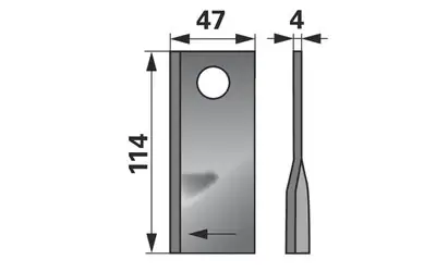 Omezená Nabídka Nůž rotačky pravý (25ks) 114x47x4, d=19,0