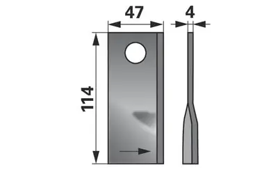 Cenová Bomba Nůž rotačky levý (25ks) 114x47x4, d=19,0