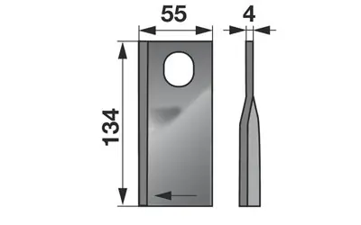 Nůž rotačky pravý (20ks) 134x55x4, d=21,0x28,0 Víkendová Akce