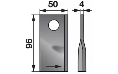 Nůž rotačky levý (25ks) 96x50x4, d=19,0 Cenová Bomba