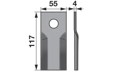 Nůž rotačky vyklenutý (20ks) 117x55x4, d=19,0 Omezená Nabídka