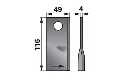 Akční Cena Nůž rotačky levý (25ks) 116x49x4, d=19,0