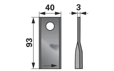 Cenová Bomba Nůž rotačky levý (25ks) 93x40x3, d=16,2
