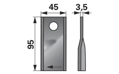 Horká Nabídka Nůž rotačky pravý (25ks) 95x45x3,5 d=16,2