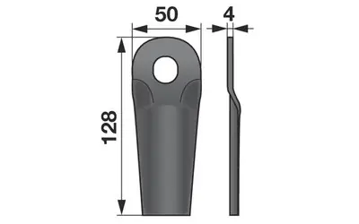 Nůž rotačky vyklenuyý (25ks) 128x50x4, d=20,5x23,0 Horká Nabídka