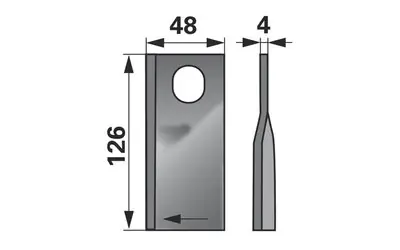 Nůž rotačky pravý (25ks) 126x48x4, d=20,5x23,0 Bezpečná Platba
