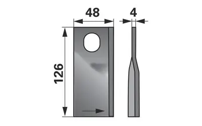 Nakupujte Hned Nůž rotačky levý (25ks) 126x48x4, d=20,5x23,0