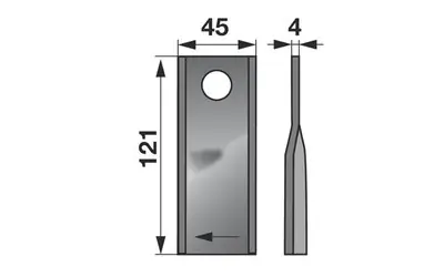 Akční Nabídka Nůž rotačky pravý (25ks) 121x45x4, d=18,2