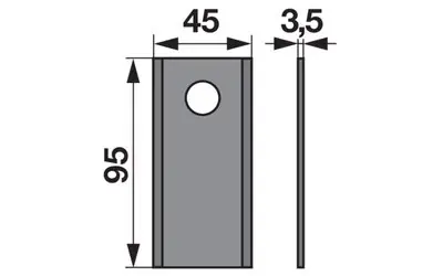 Nůž rotačky rovný (25ks) 95x45x3,5 d=16,2 Sleva