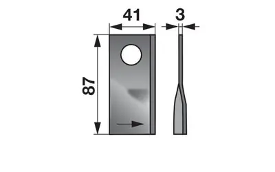 Nůž rotačky levý (25ks) 87x41x3, d=19,0 Zlevněný