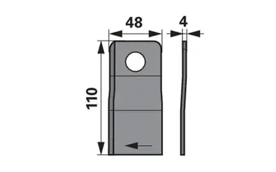 Nůž rotačky pravý (20ks) 110x48x4, d=22,5 Top Prodej