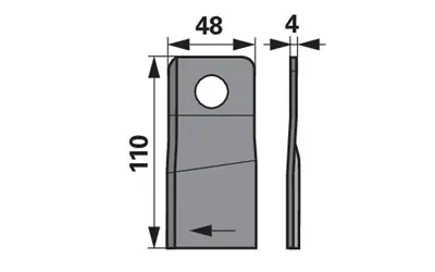 Nůž rotačky pravý (20ks) 110x48x4, d=22,5 Bezpečná Platba