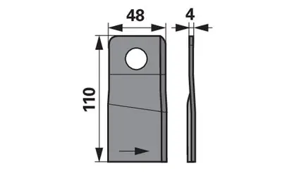 Nůž rotačky levý (20ks) 110x48x4, d=22,5 Cenově Výhodný