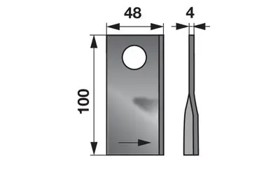 Akce Nůž rotačky levý (25ks) 100x48x4, d=21,0