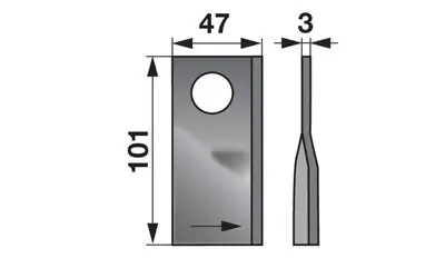 Speciální Cena Nůž rotačky levý (25ks) 101x47x3, d=23,0