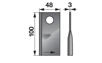 Nová Kolekce Nůž rotačky levý (25ks) 100x48x3, d=19,0