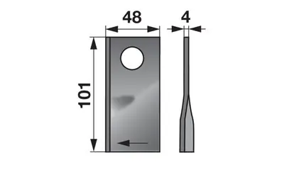 Nůž rotačky pravý (25ks) 101x48x4, d=23,0 Sezónní Sleva