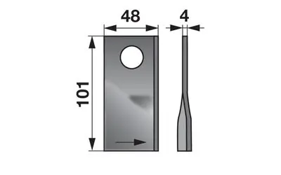 Nůž rotačky levý (25ks) 101x48x4, d=23,0 Originální