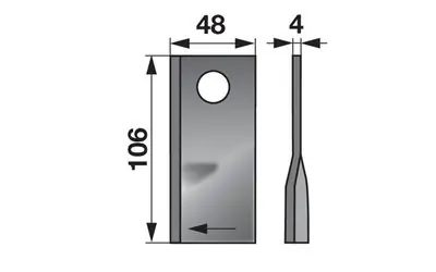 Nůž rotačky pravý (25ks) 106x48x4, d=19,0 Akční Nabídka