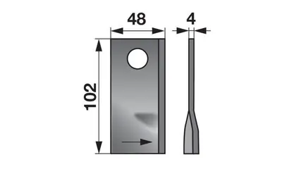 Bezpečná Platba Nůž rotačky levý (25ks) 102x48x4, d=19,0