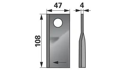 Nůž rotačky pravý (25ks) 108x47x4, d=19,0 Horká Nabídka