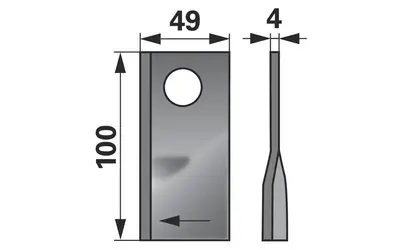Nůž rotačky pravý (25ks) 100x48x4, d=21,0 Levný