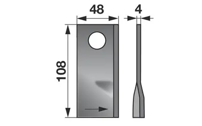 Nůž rotačky levý (25ks) 108x48x4, d=21,0 Přímo Od Výrobce