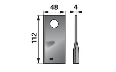 Nůž rotačky pravý (25ks) 112x48x4, d=19,0 Časově Omezené