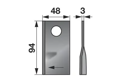 Nůž rotačky pravý (25ks) 94x48x3, d=19,0 Nakupujte Hned