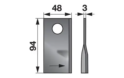 Časově Omezené Nůž rotačky levý (25ks) 94x48x3, d=19,0