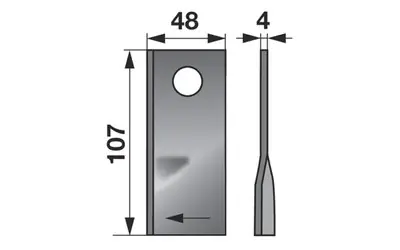 Vrácení Zdarma Nůž rotačky pravý (25ks) 107x48x4, d=18,5