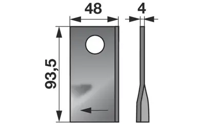 Nůž rotačky pravý (25ks) 93,5x48x4, d=19,0 Kup Teď