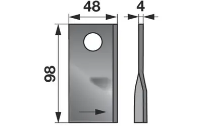Nůž rotačky levý (25ks) 98x48x4, d=19,0 Omezená Nabídka