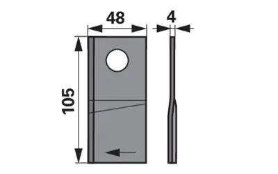 Nůž rotačky pravý (20ks) 105x48x4, d=19,3 Rychlé Dodání