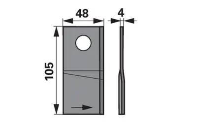 Nůž rotačky levý (20ks) 105x48x4, d=19,3 Kup Teď