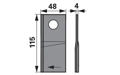 Cenová Bomba Nůž rotačky pravý (20ks) 115x48x4, d=19,5