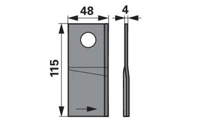 Levný Nůž rotačky levý (20ks) 115x48x4, d=19,5
