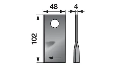 Sleva Nůž rotačky pravý (20ks) 102x48x4, d=19,0