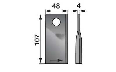 Víkendová Akce Nůž rotačky levý (20ks) 107x48x4, d=18,5