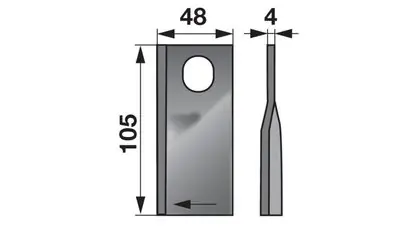 Horká Nabídka Nůž rotačky pravý (25ks) 105x48x4, d=20,5x23,0