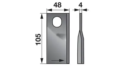 Nůž rotačky levý (25ks) 105x48x4, d=20,5x23,0 Koupit Online
