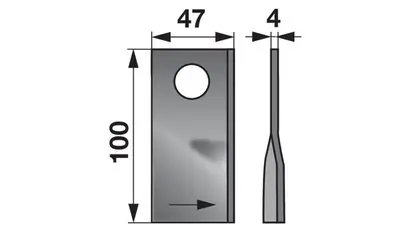 Aktuální Nůž rotačky levý (1ks) 100x47x4, d=18,5